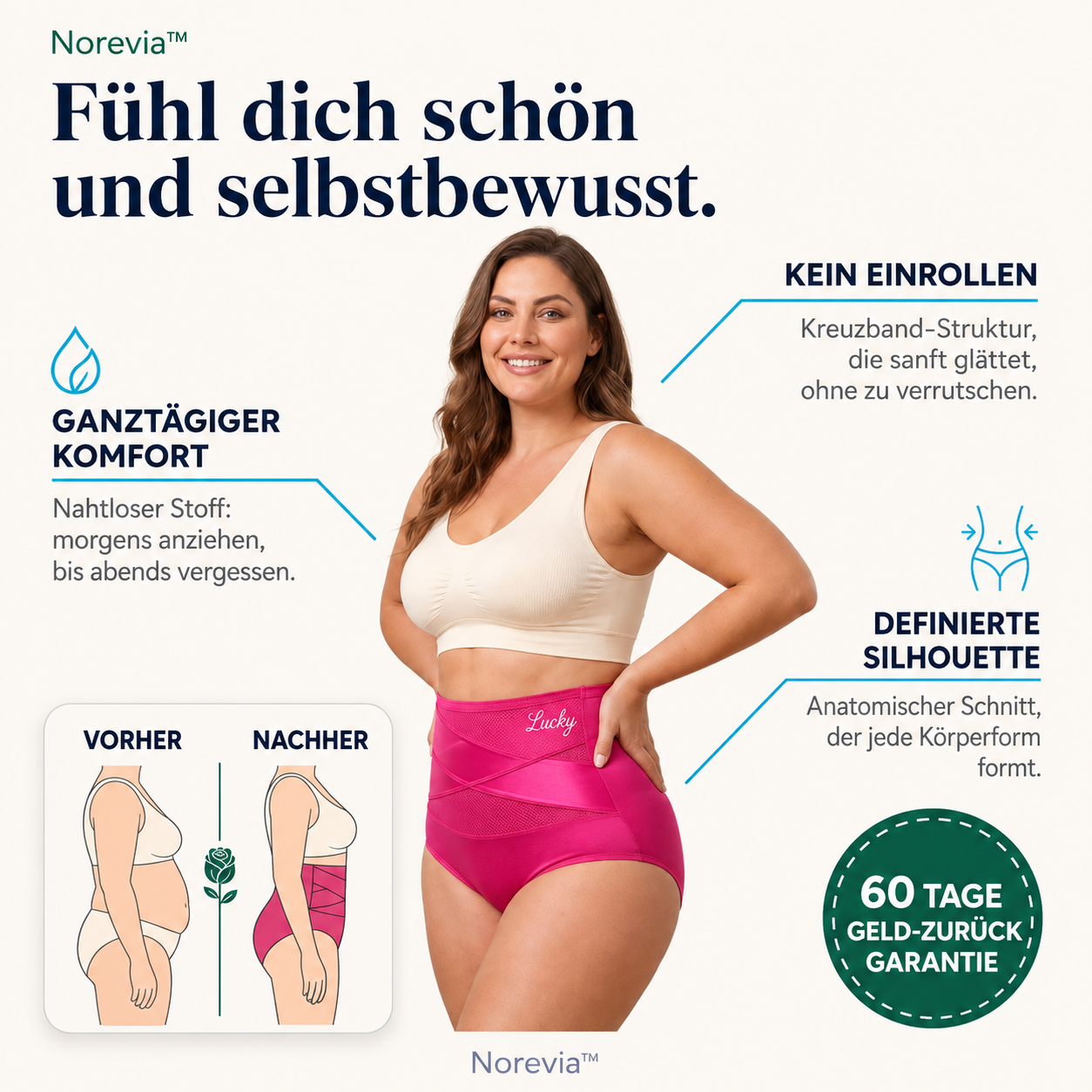 LuckyForm™ 360° – Nahtloser Kreuzband-Stützslip