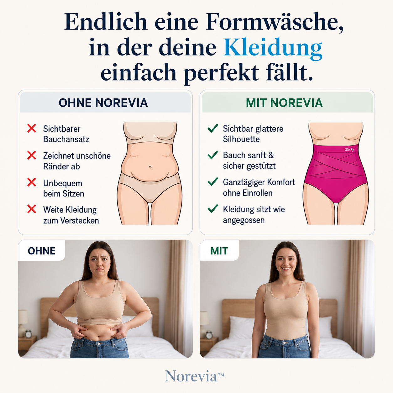 LuckyForm™ 360° – Nahtloser Kreuzband-Stützslip